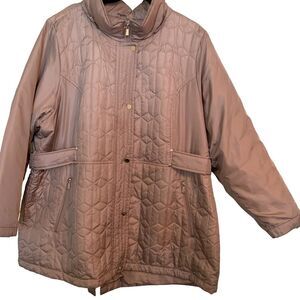 Catherines Quilted Zip Jacket Coat Champaign Plus Size 2x